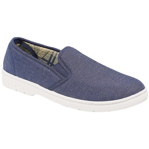 Scimitar Canvas Slip On Trainers Navy